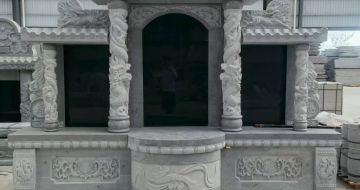 鄂尔多斯 芝麻灰高档墓碑，土墓，可定制