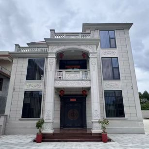 鄂尔多斯 芝麻白石材别墅干挂案例展示