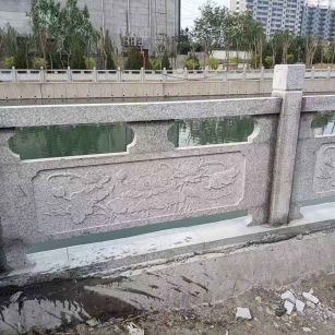 鄂尔多斯 芙蓉白大花桥梁、河道，石材栏杆、围栏、护栏