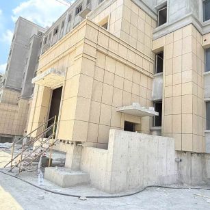 鄂尔多斯 黄金麻干挂，工地实拍