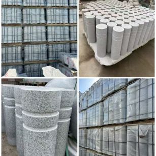 鄂尔多斯 芝麻白花岗岩挡车柱、隔离柱多少钱