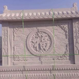 鄂尔多斯 芝麻白花岗岩屏风，照壁，影壁