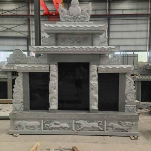 鄂尔多斯 芝麻灰高档墓碑、土墓，一套也支持定做