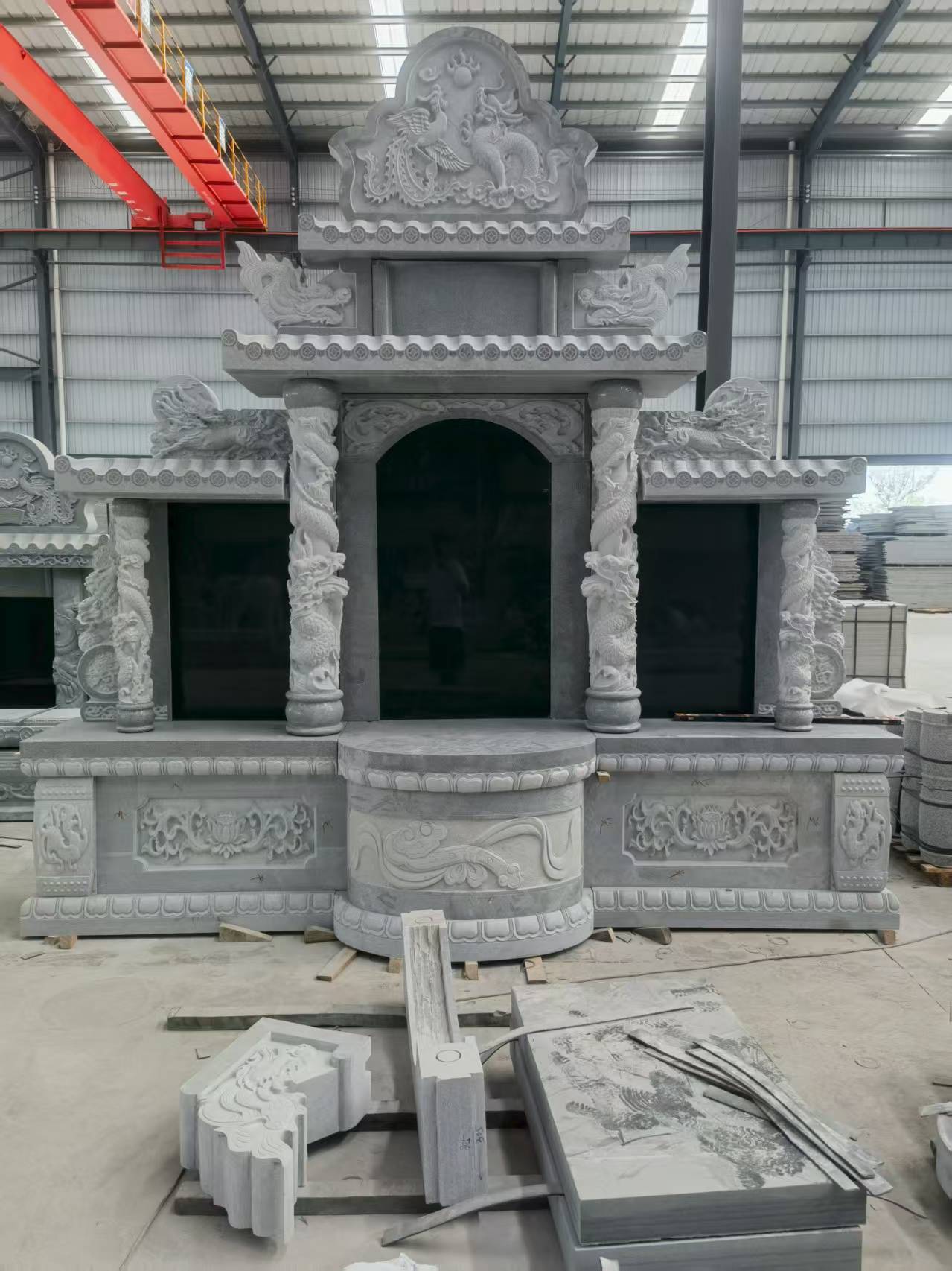 鄂尔多斯 芝麻灰高档墓碑，土墓，可定制